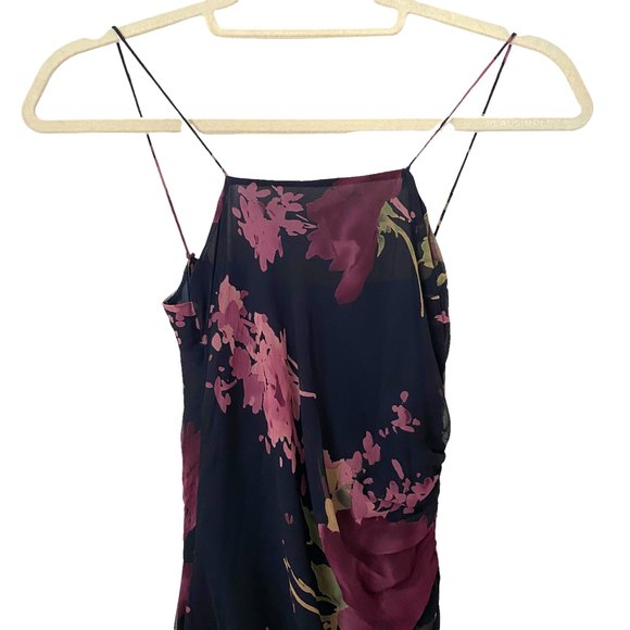 BARAMI Floral Silk Midi Dress Sz 2 - Picture 5 of 5